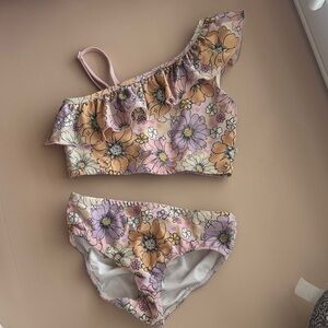 Caden Lane Floral One-Shoulder Bikini Set